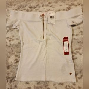 GUESS - Off Shoulder Zip-Down Top